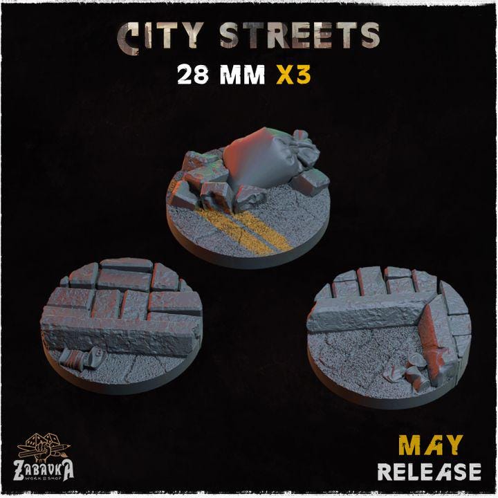 City Streets - Resin Printed Wargaming Bases