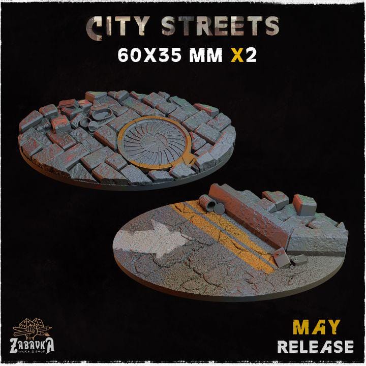 City Streets - Resin Printed Wargaming Bases