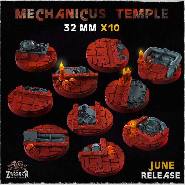 Mechanicus Temple - Resin Printed Wargaming Bases