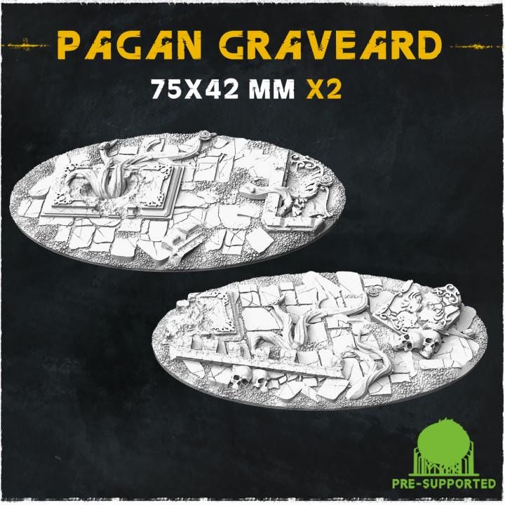 Pagan Graveyard- Resin Printed Wargaming Bases