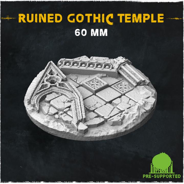 Ruined Gothic Temple- Resin Printed Wargaming Bases