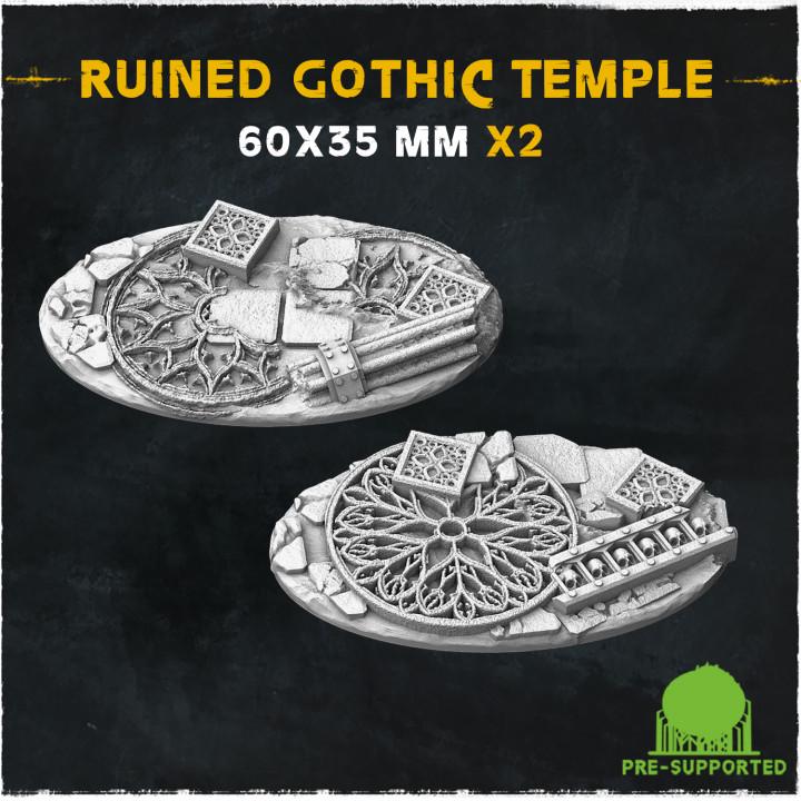 Ruined Gothic Temple- Resin Printed Wargaming Bases