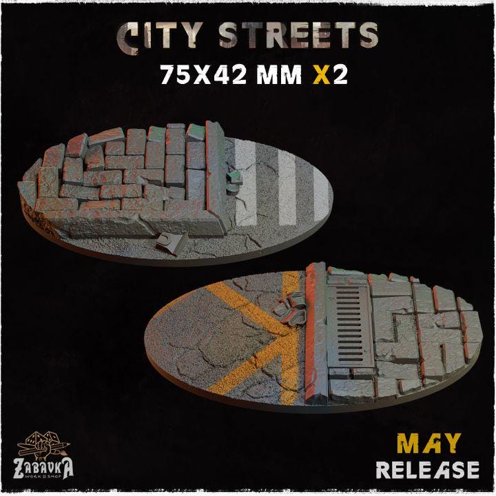 City Streets - Resin Printed Wargaming Bases