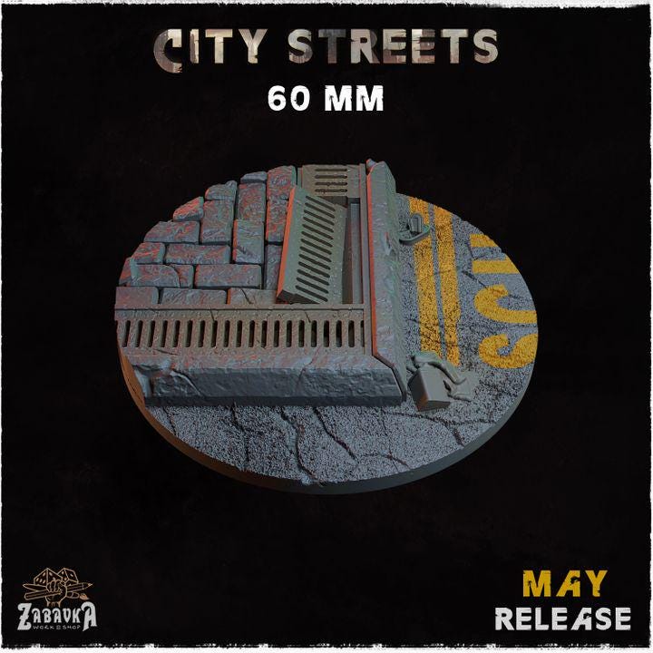 City Streets - Resin Printed Wargaming Bases