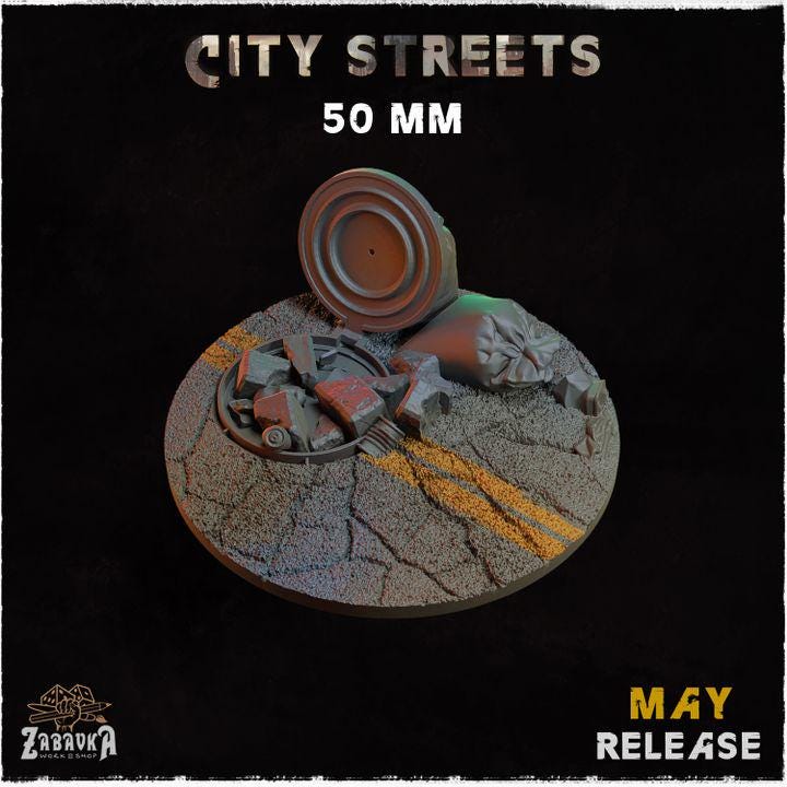 City Streets - Resin Printed Wargaming Bases