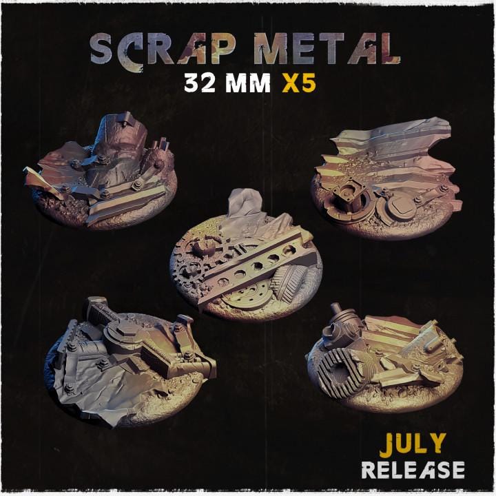 Scrap Metal - Resin Printed Wargaming Bases