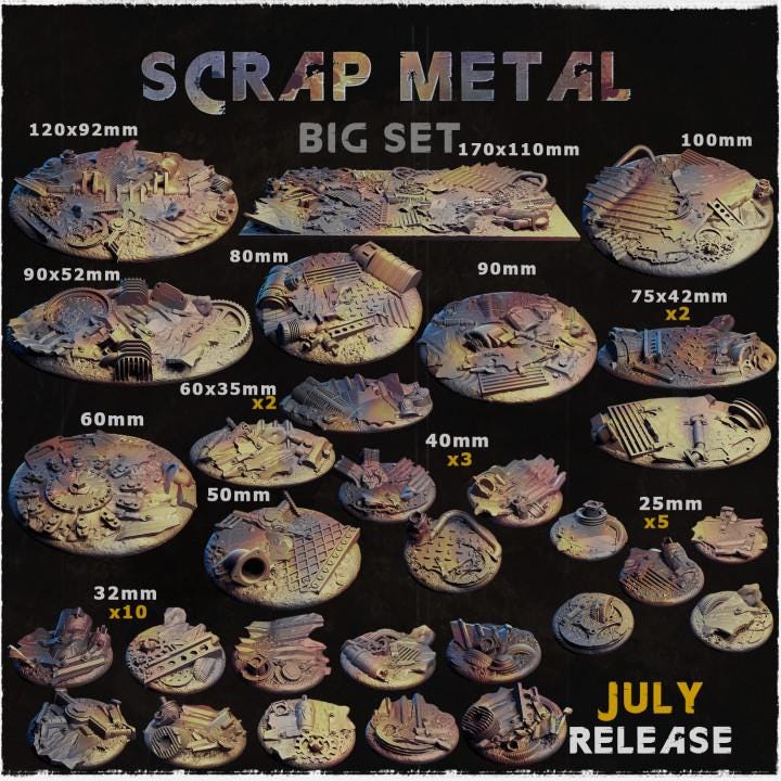 Scrap Metal - Resin Printed Wargaming Bases