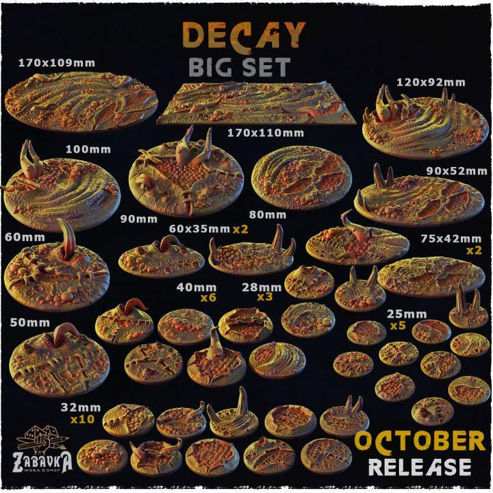 Decay - Resin Printed Wargaming Bases