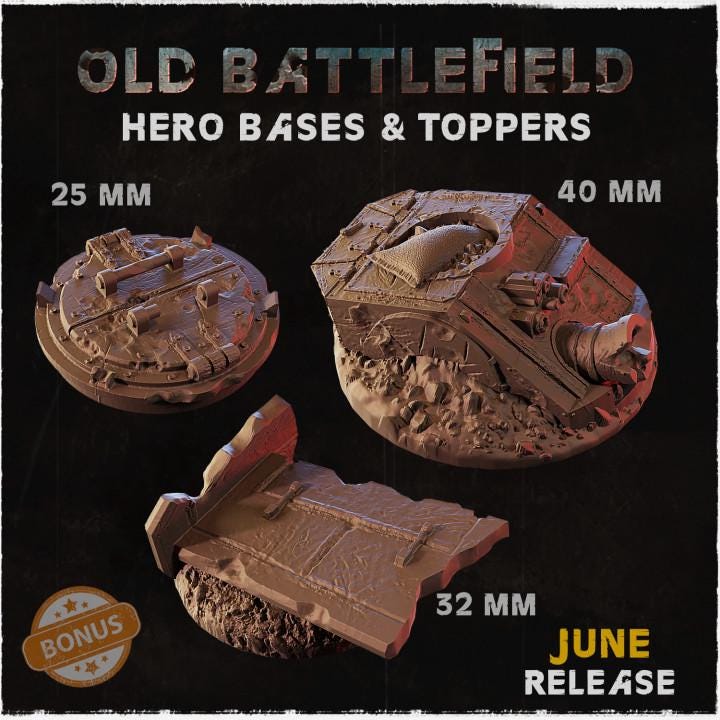 Old Battlefield - Resin Printed Wargaming Bases