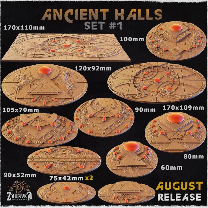 Ancient Halls - Resin Printed Wargaming Bases