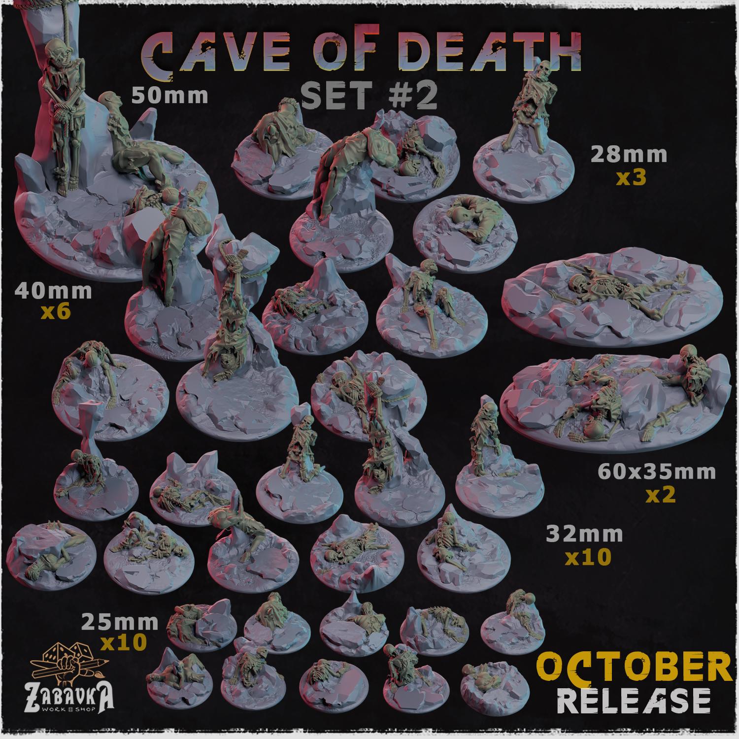 Cave of Death - Resin Printed Trench Crusade Base and Toppers