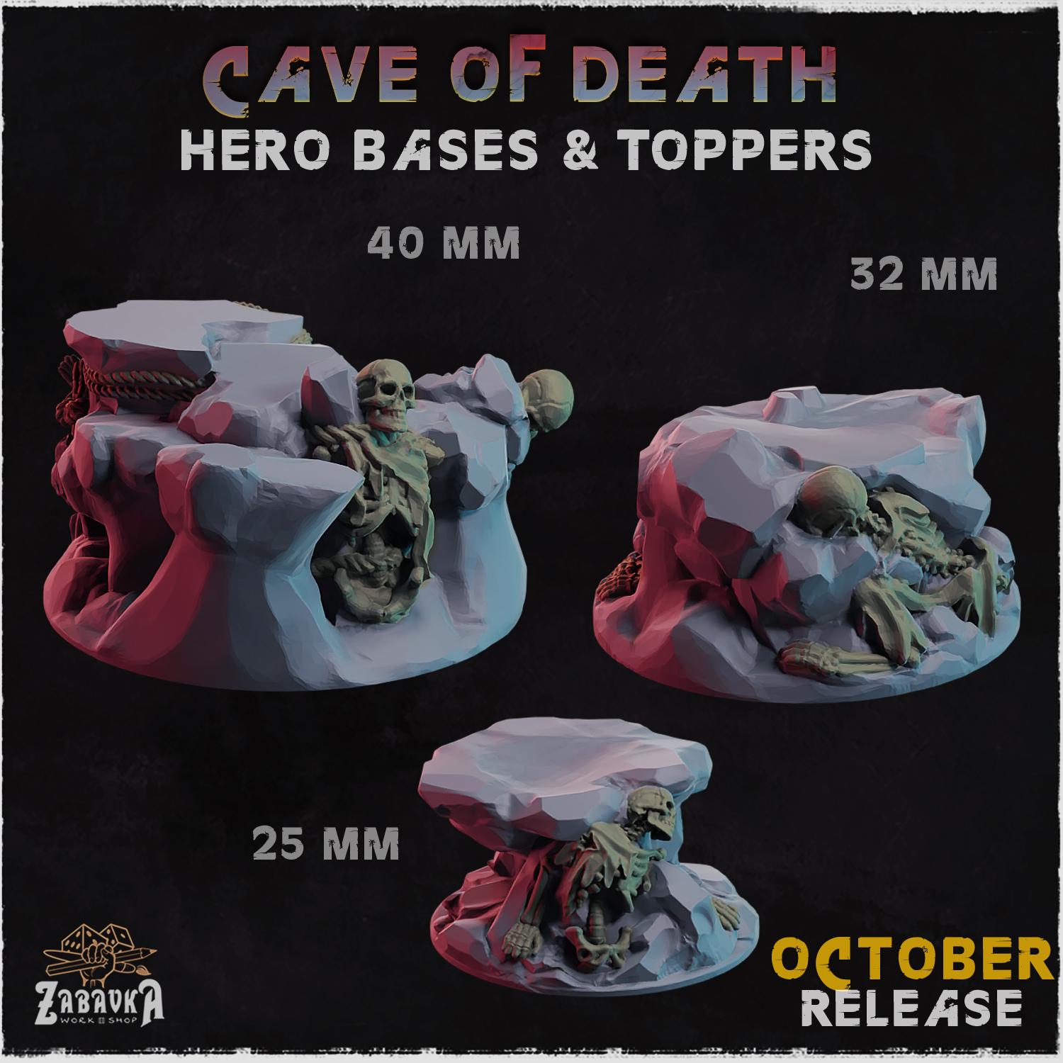 Cave of Death - Resin Printed Trench Crusade Base and Toppers