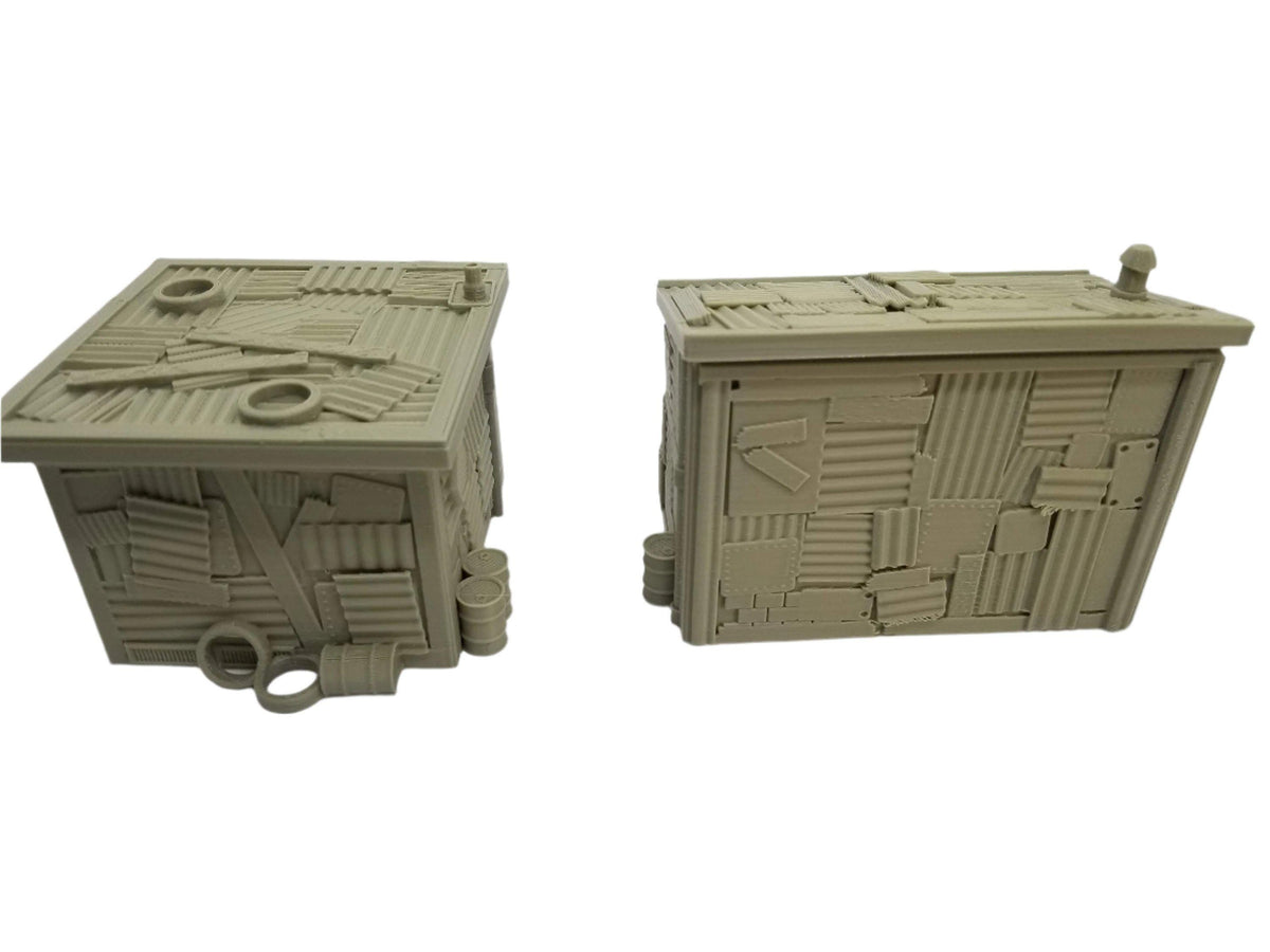 Sci-Fi Shanty Town Terrain – Frontier Slum Buildings (Tabletop Wargaming & RPG Scenery)