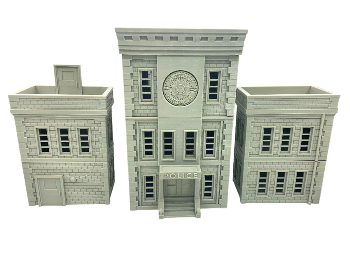 Police Station Terrain – Multi-Level Urban Building for Tabletop Wargaming & RPG Terrain