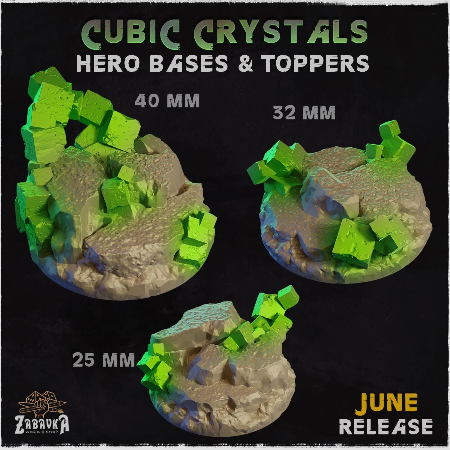 Cubic Crystal – Resin Miniature Bases
