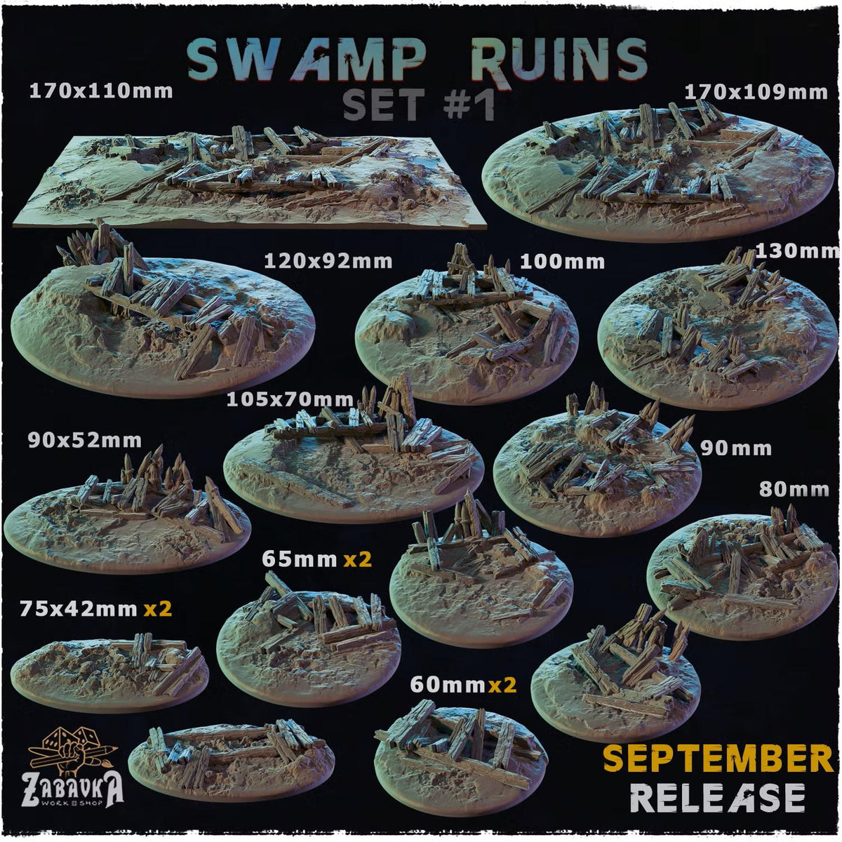 Swamp Ruins – Resin Miniature Bases