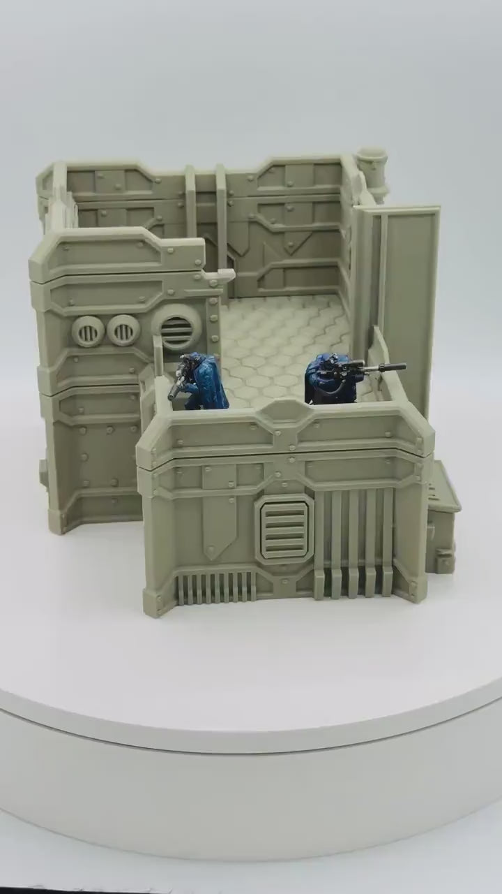 Cilos City Building 5 / Txarli Factory /  SW Legion / 40k / Infinity / Sci-Fi 3d Printed Tabletop Terrain /