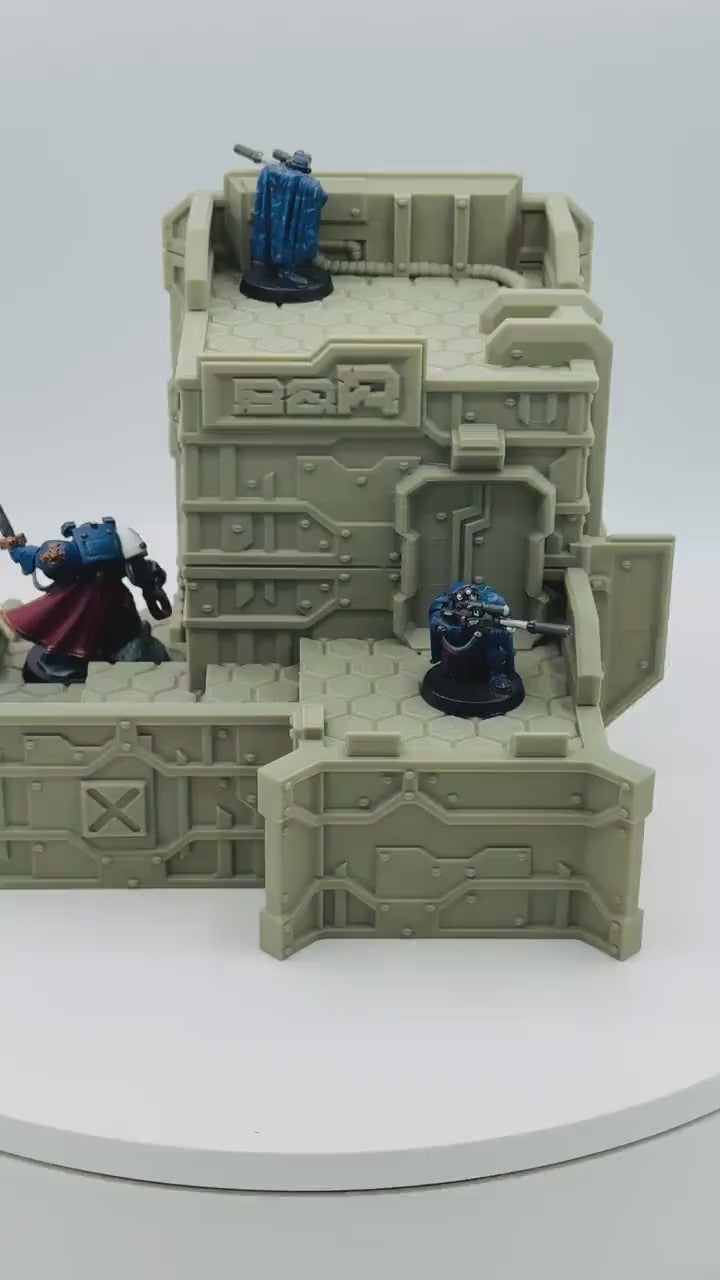 Cilos City Building 2 / Txarli Factory /  SW Legion / 40k / Infinity / Sci-Fi 3d Printed Tabletop Terrain /