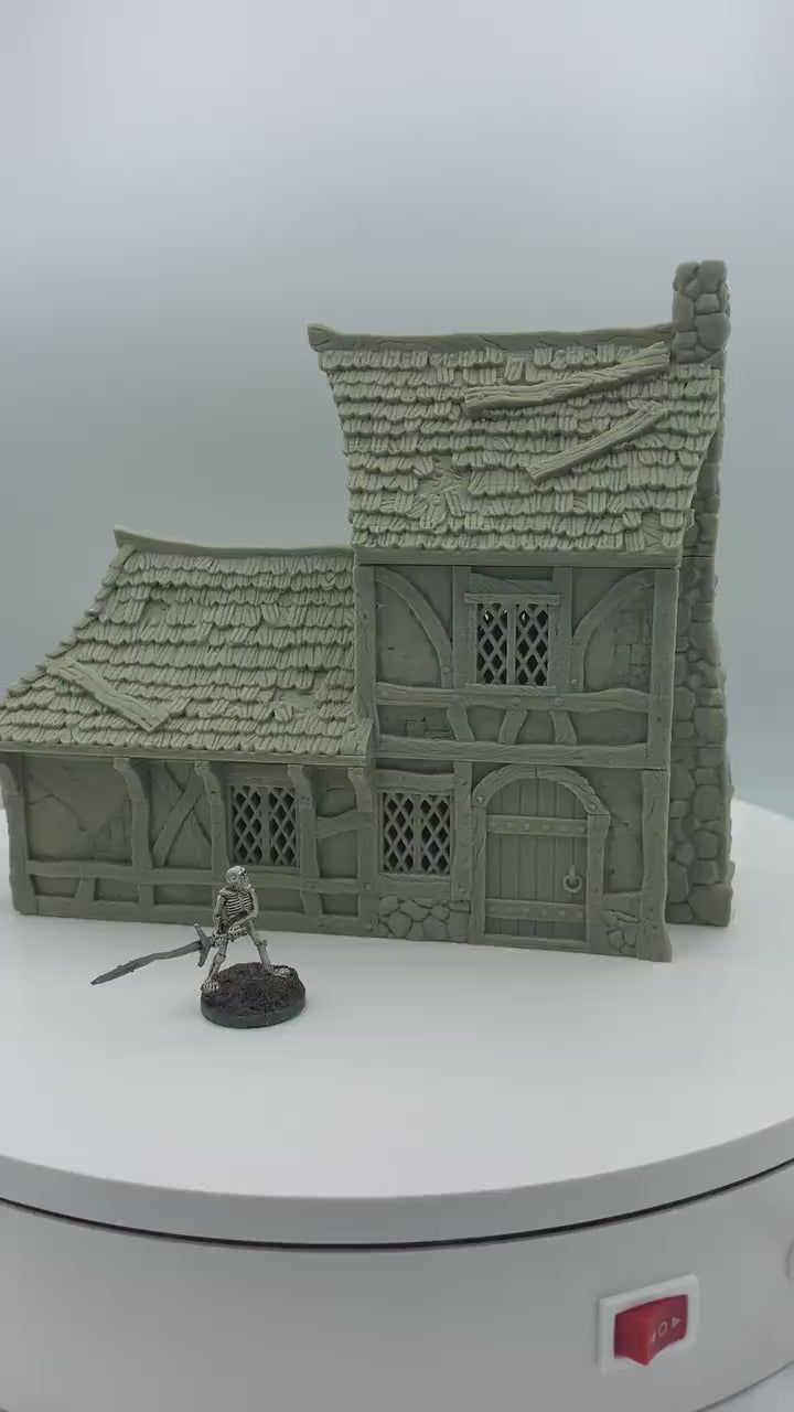 City Of Tarok - Medieval House 2 /  28mm Wargame / RPG 3d Printed Tabletop Terrain