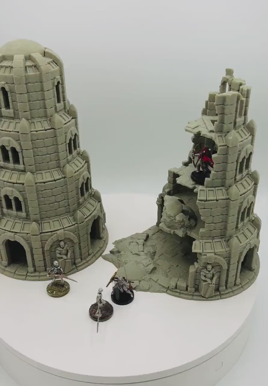 Tower Ruined / Kingdom of Tor Ithilas /  RPG and Wargame 3d Printed Tabletop Terrain / Licensed Printer