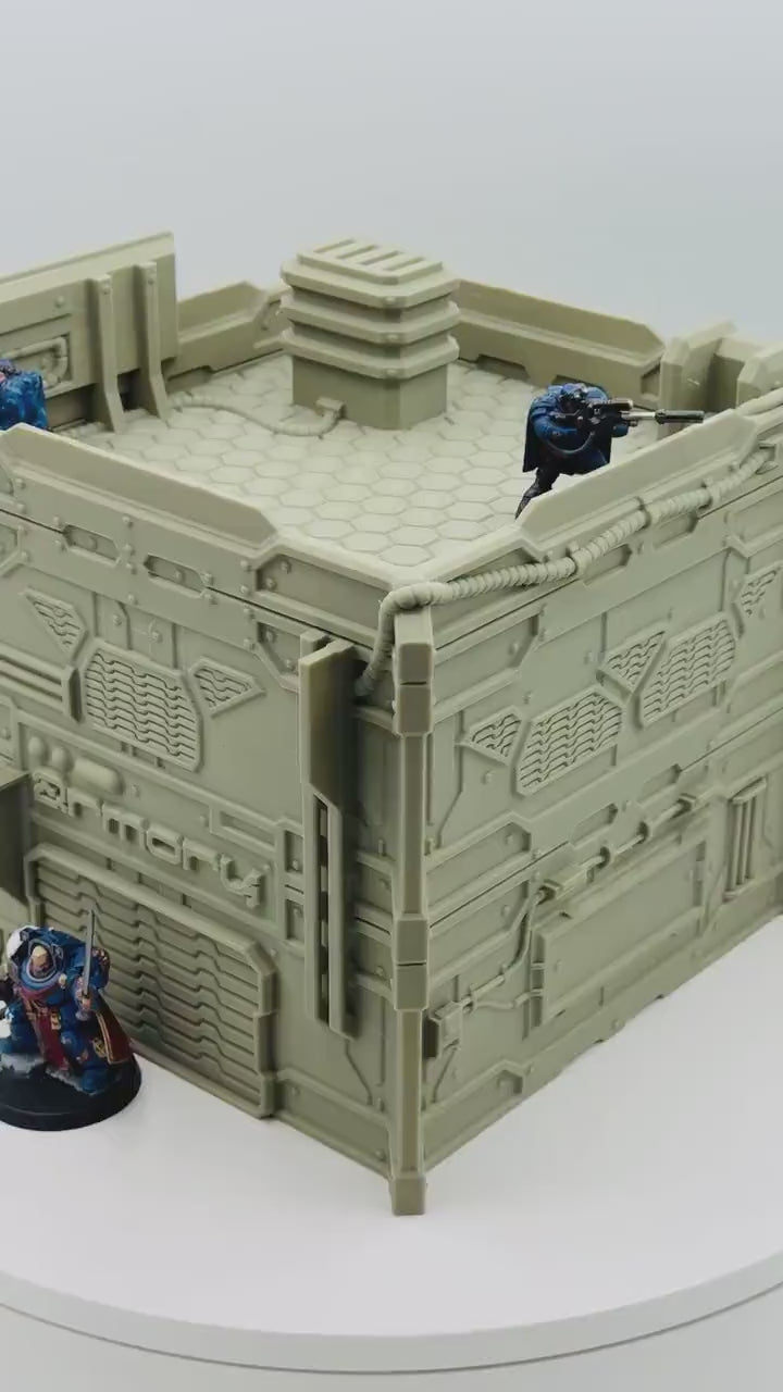 Cilos City Building 6 / Txarli Factory /  SW Legion / 40k / Infinity / Sci-Fi 3d Printed Tabletop Terrain /