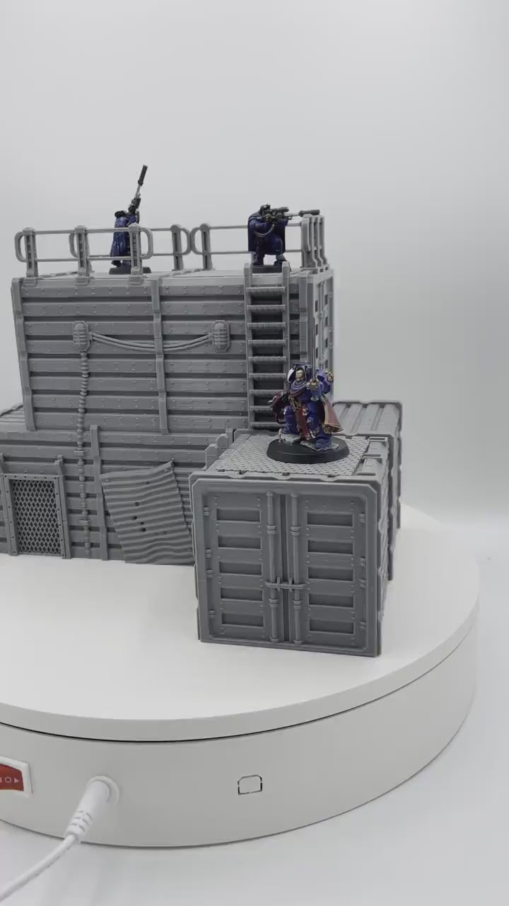 City Docks Container Stack 1 / Sacrusmundus /  RPG and Wargame 3d Printed Tabletop Terrain / Legion / 40k / Shatterpoint