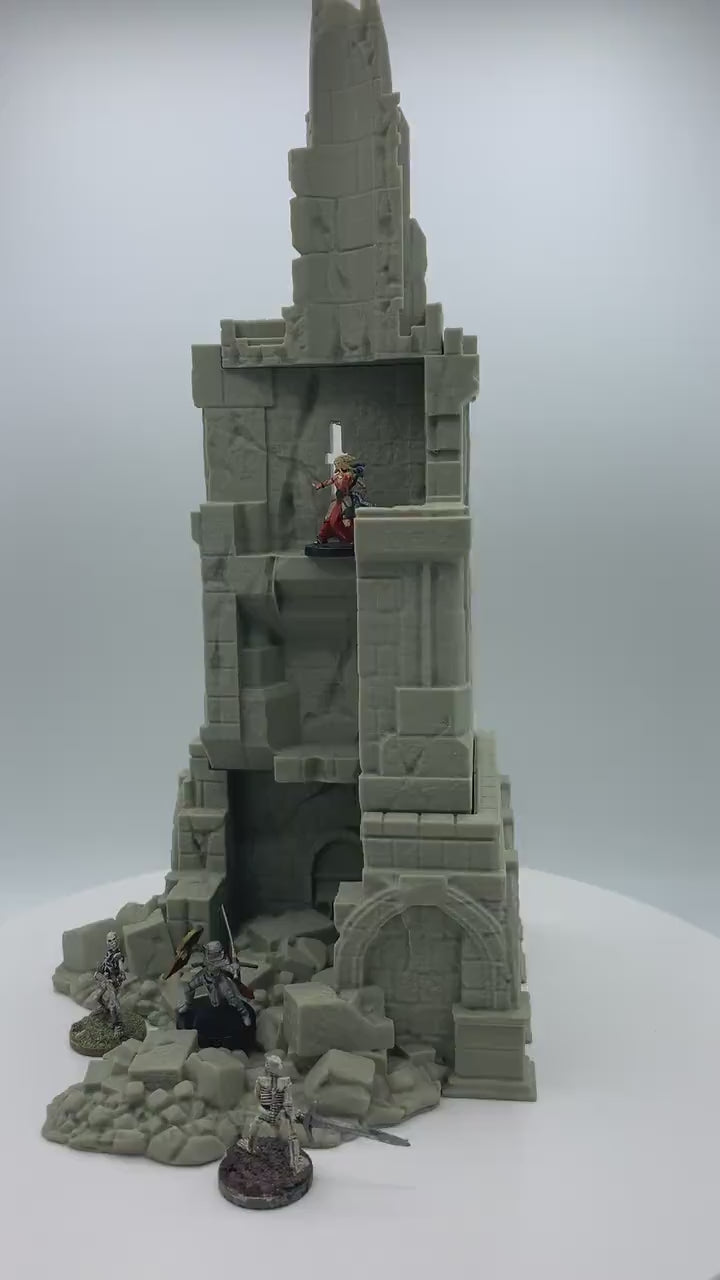 Stormguard -  Ruined Tower 1 /  28mm Wargame / RPG 3d Printed Tabletop Terrain