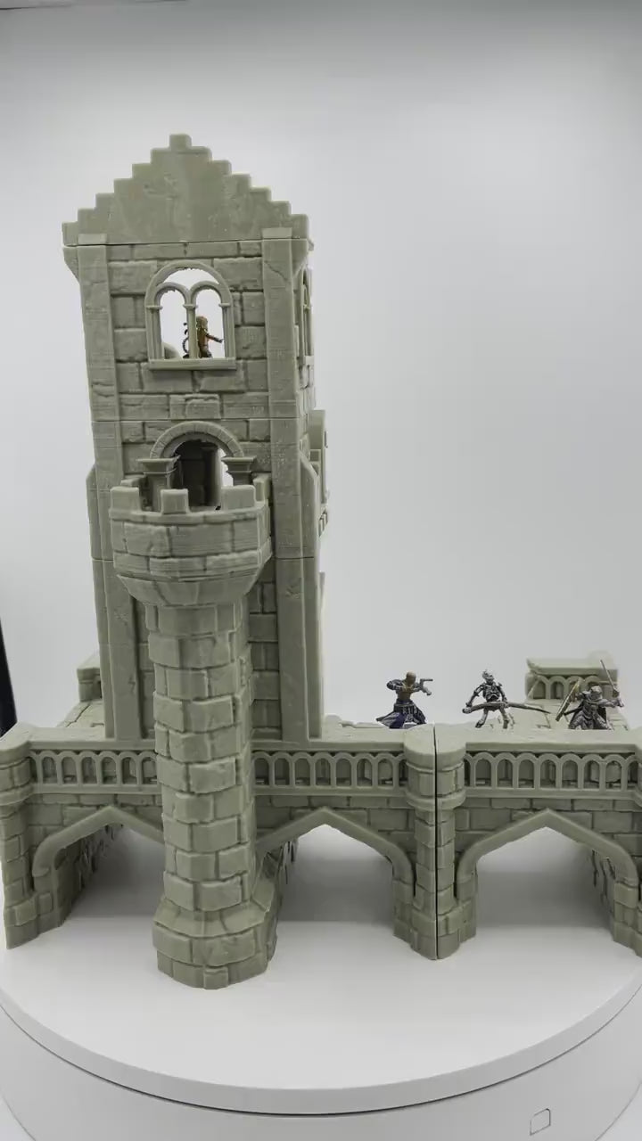 Arkenfel Modular Ruined Bridge GateHouse / Dark Realms Terrain /  RPG and Wargame 3d Printed Tabletop Terrain / Licensed Printer