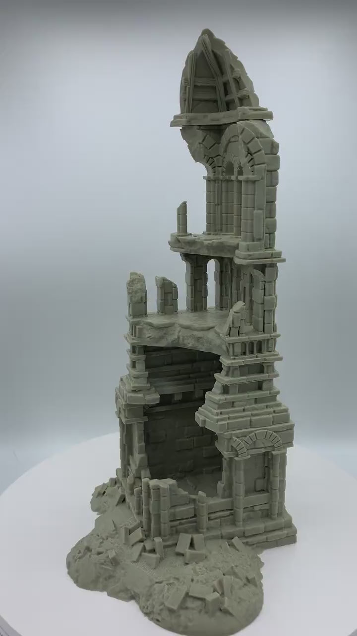 Arkenfel Ruined Tower 1 / Dark Realms Terrain /  RPG and Wargame 3d Printed Tabletop Terrain / Licensed Printer