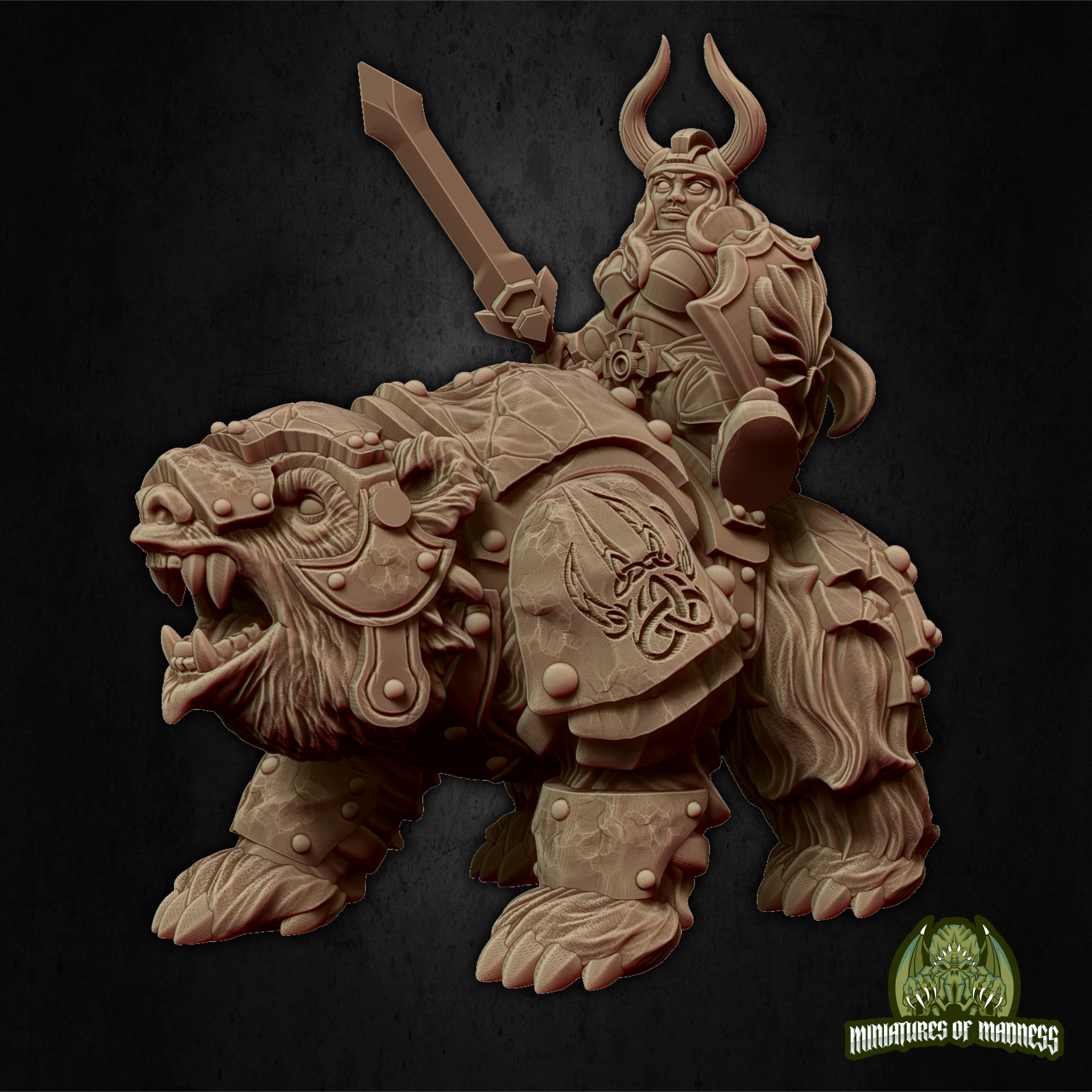 War Bear Queen  - Resin Printed Miniature - Hold My Dwarf