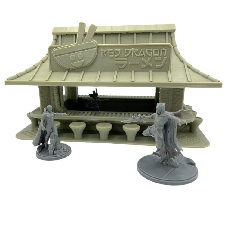 3d Printed Red Dragon Ramen Bar / Crisis Protocol Compatible Option / Corvus Games Terrain Licensed Printer / Print to Order