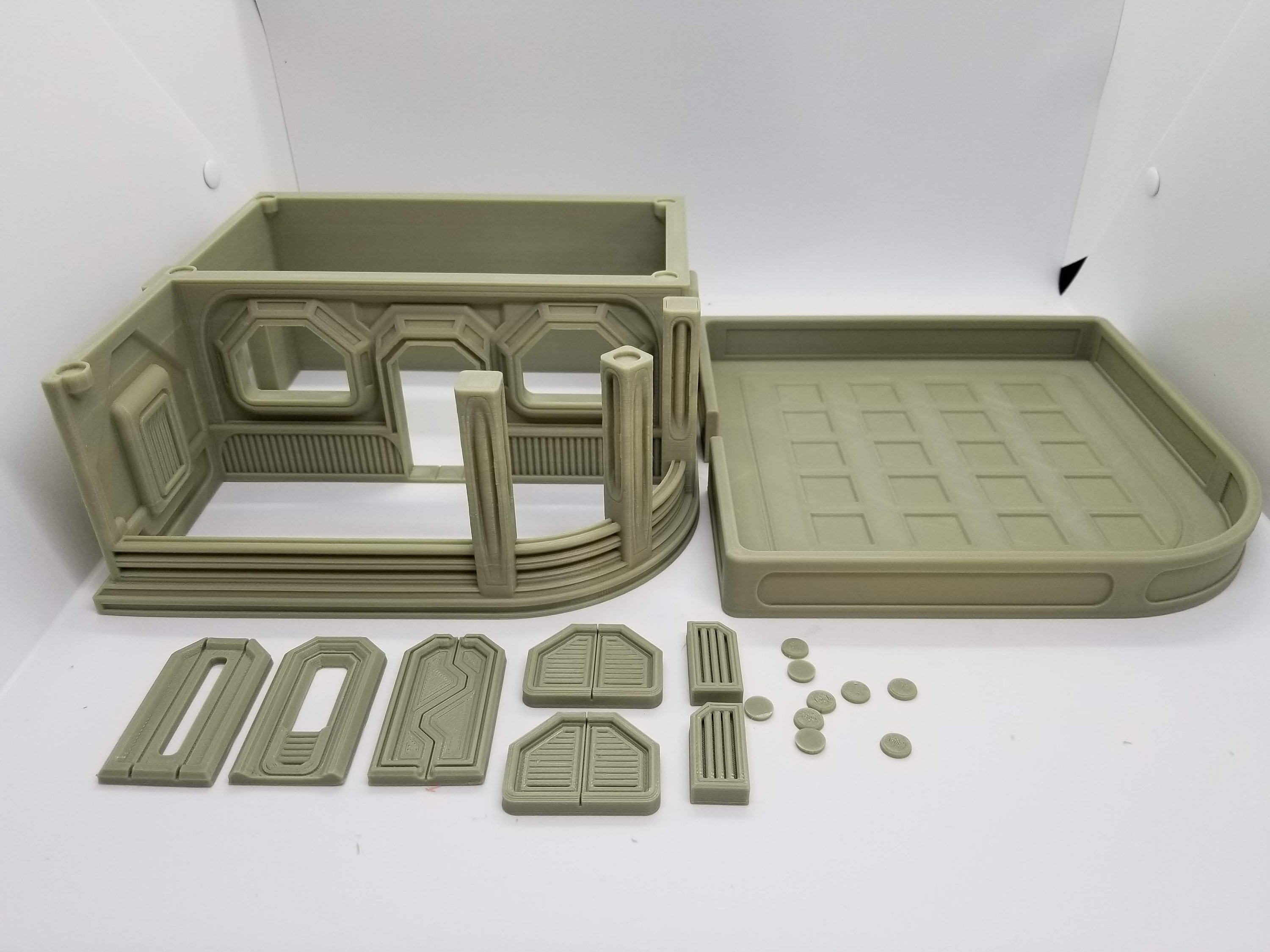 3d Printed Sci-Fi Corner Cafe w/Canopy / Imperial Terrain Licensed On-Line Printer / Print to Order