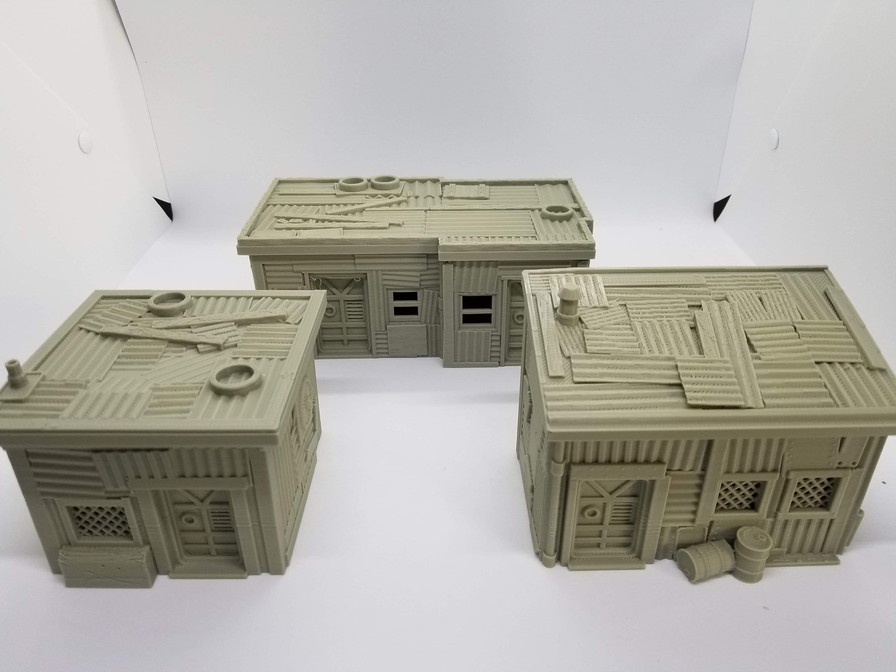 3d Printed Shanty Town Buildings / Corvus Games Terrain Licensed Printer / Print to Order