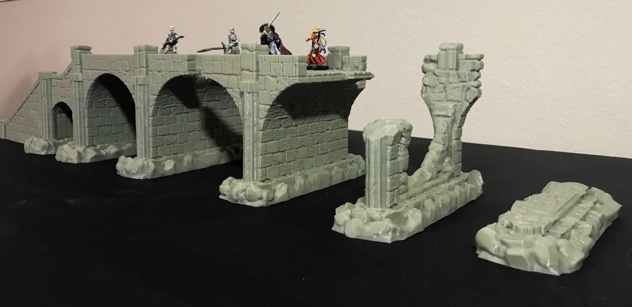 Stormguard - Ruined Bridge / 28mm Wargame / RPG 3d Printed Tabletop Terrain / RPG / Frostgrave / Age of Sigmar /