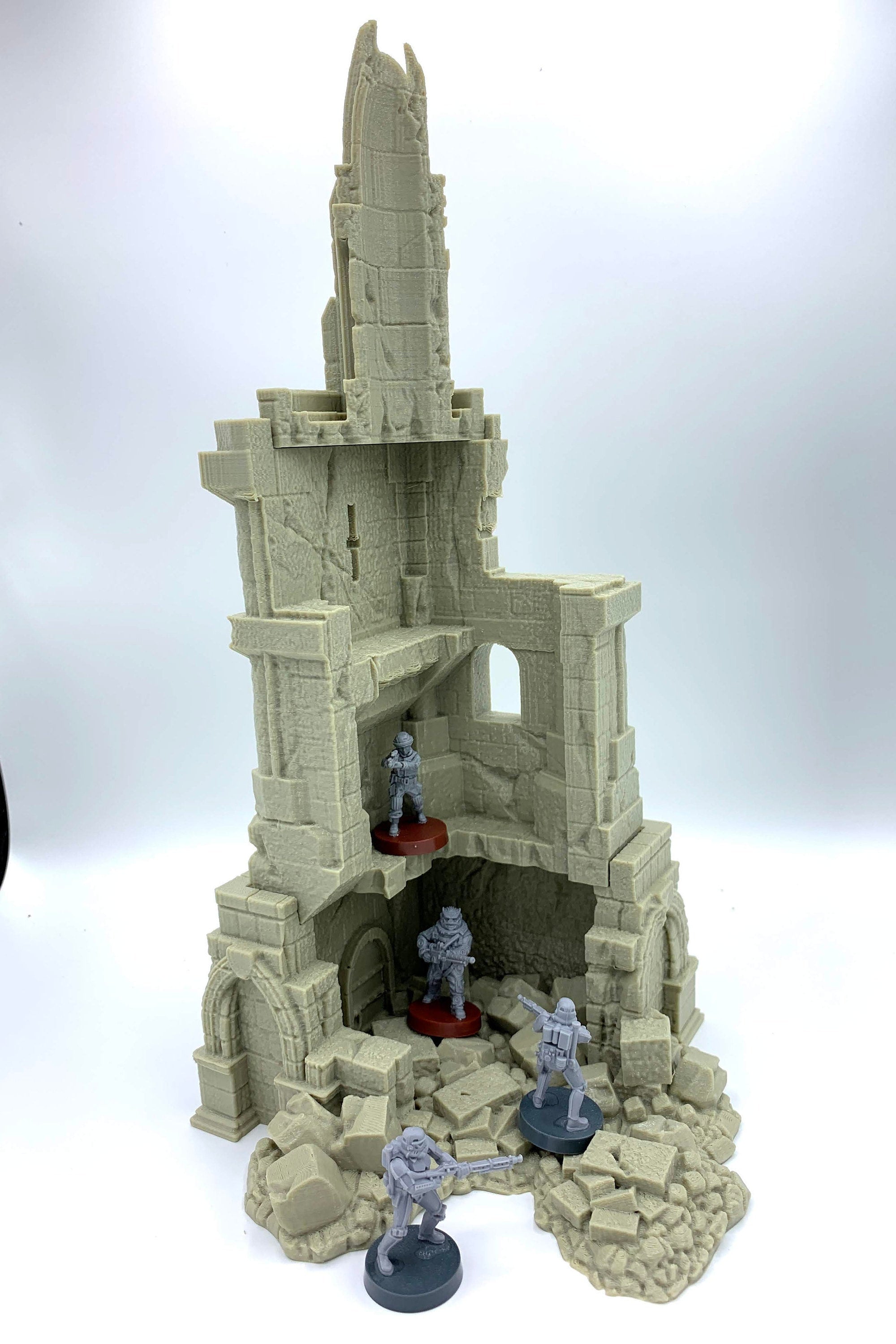 Stormguard - Ruined Tower 1 / 28mm Wargame / RPG 3d Printed Tabletop Terrain