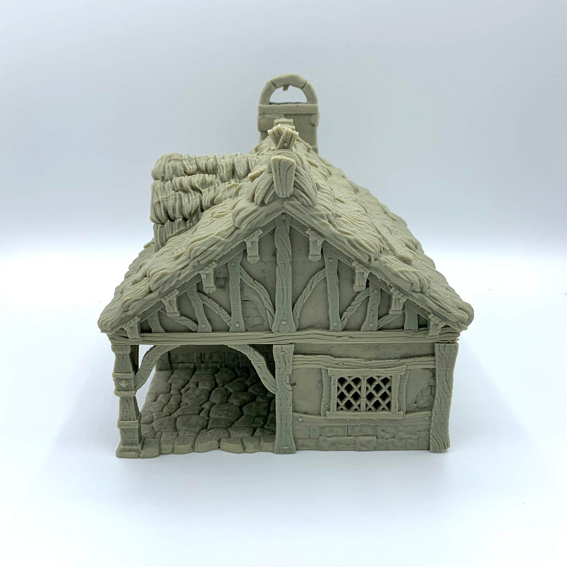 City Of Tarok - Medieval Cottage 2 Thatched Roof Version / 28mm Wargame / RPG 3d Printed Tabletop Terrain