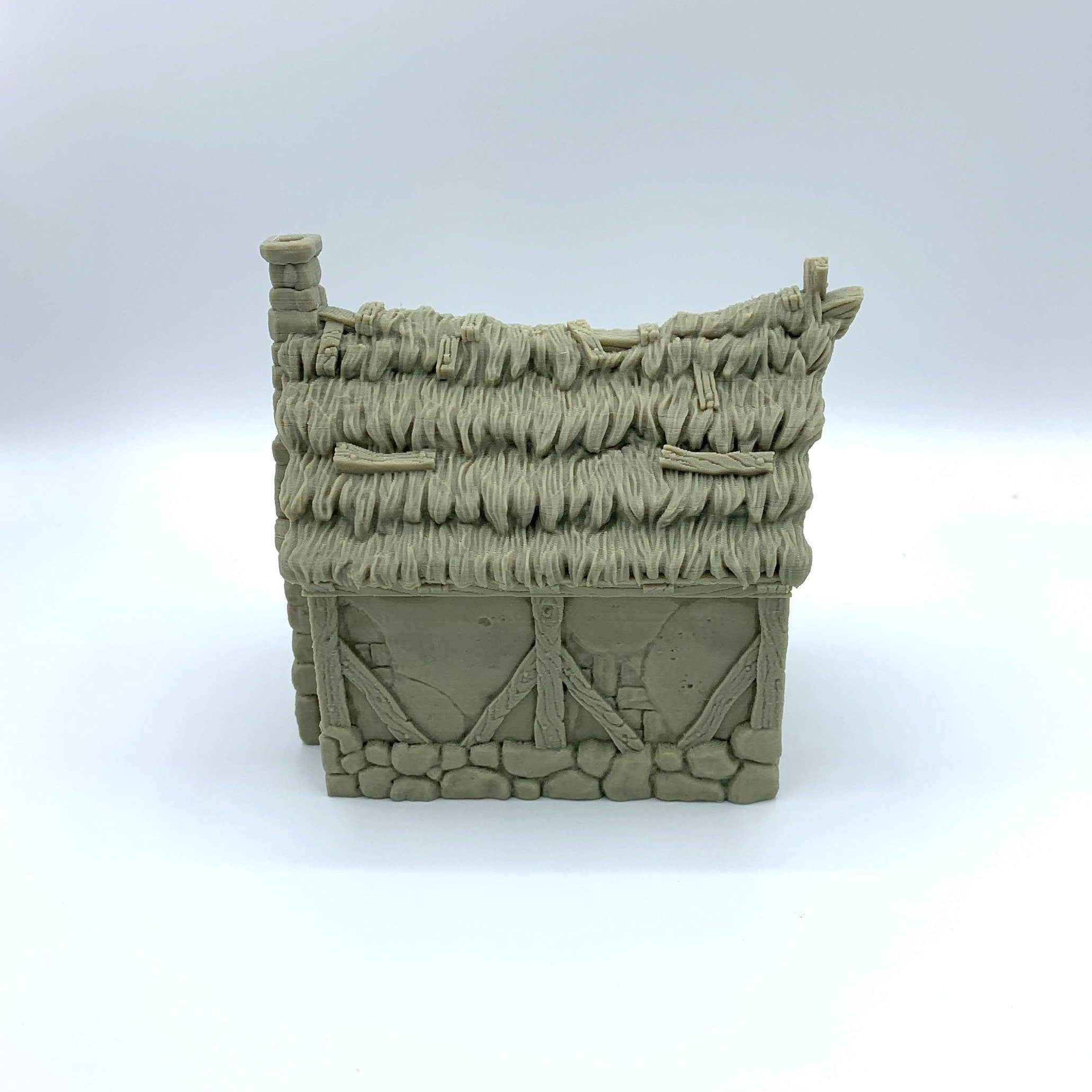 City Of Tarok - Medieval House 4 (Thatched Roof Version) / 28mm Wargame / RPG 3d Printed Tabletop Terrain