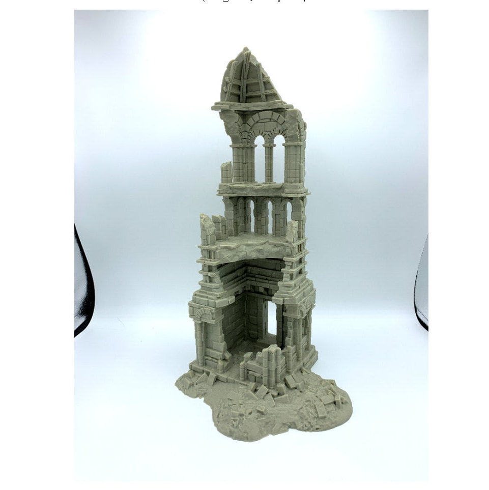 Arkenfel Ruined Tower 1 / Dark Realms Terrain / RPG and Wargame 3d Printed Tabletop Terrain / Licensed Printer