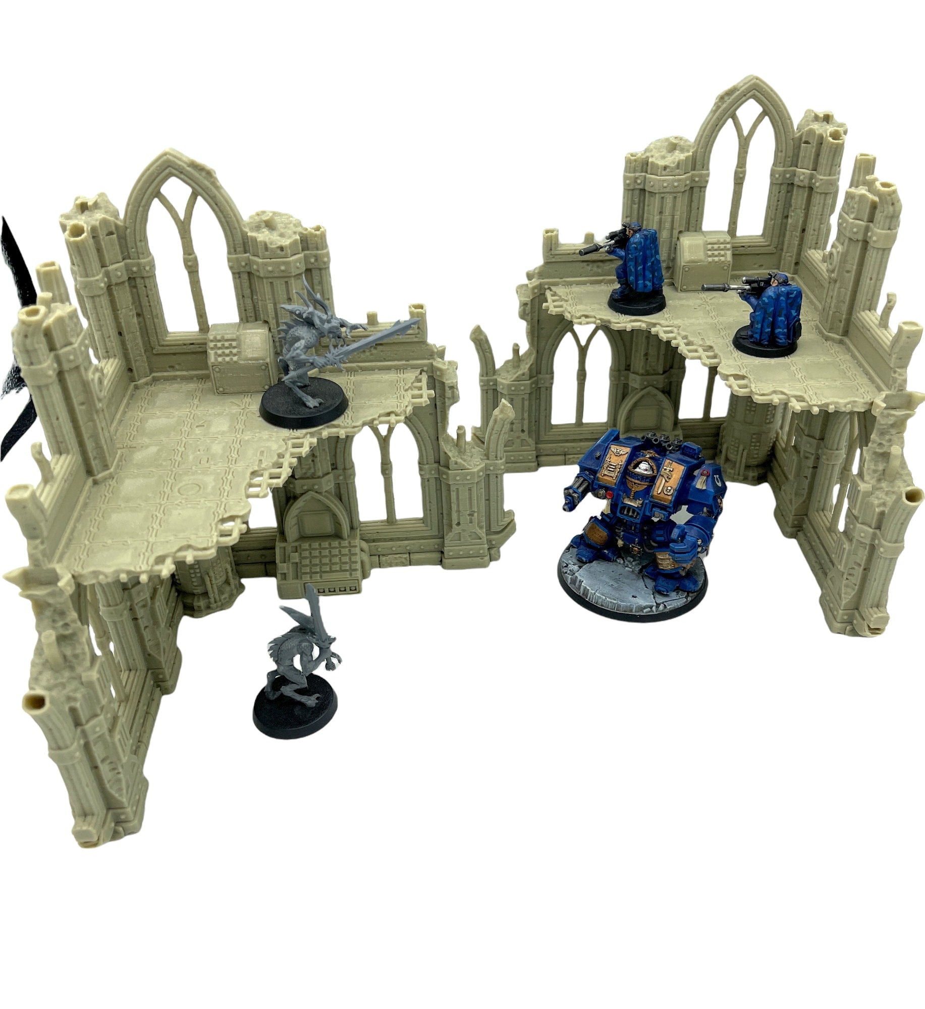 Grim Dark Ruins Set 3 / Terrain 4 Print / RPG and Wargame 3d Printed Tabletop Terrain / Licensed Printer