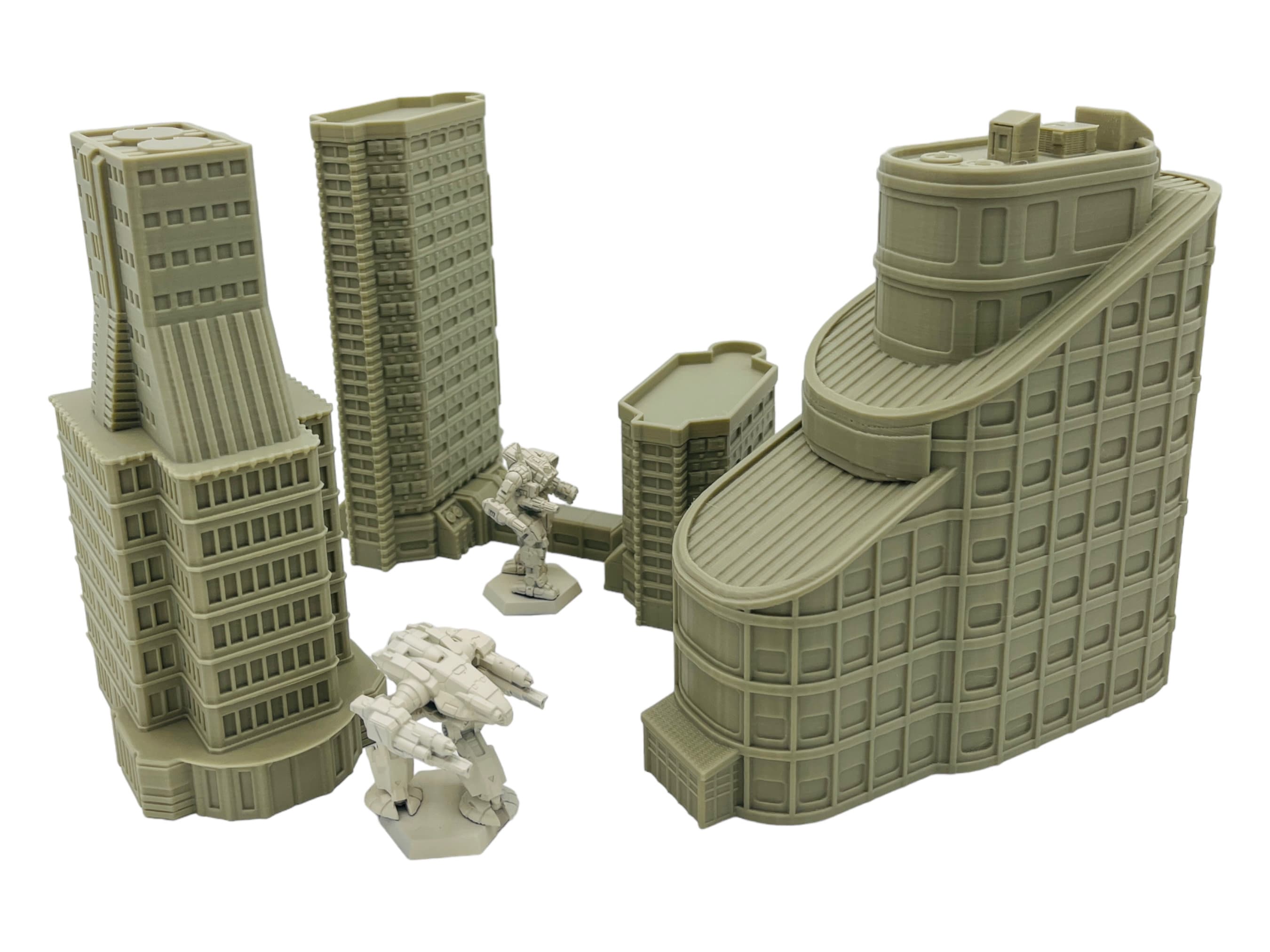 Mecha City Downtown Bundle 1 - Epic Scale Terrain (6mm - 8mm compatible)